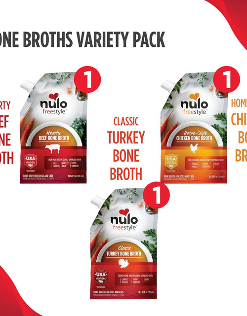 Load image into Gallery viewer, Freestyle Bone Broth, Premium Food Topper for Cats and Dogs, with Collagen and Chondroitin Sulfate to Help Boost the Quality of Your Pet’S Coat and Skin, 20 FL Oz Pouch
