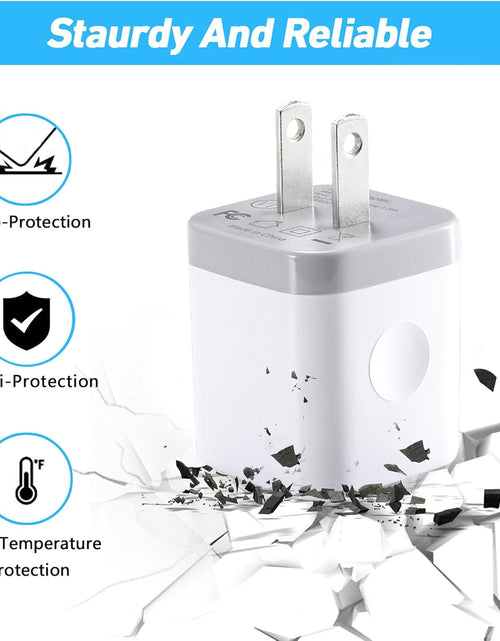 Load image into Gallery viewer, USB Wall Charger,4-Pack 2.1A Dual Port USB Cube Power Adapter Wall Charger Plug Charging Block Cube for Phone 8/7/6 Plus/X, Pad, Samsung Galaxy S5 S6 S7 Edge,Lg, Android (White)
