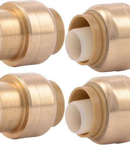 U008LFA4 Straight Coupling Plumbing Fitting, PEX Fittings, Push-To-Connect, Coupler, PE-RT, HDPE, Copper, CPVC, 1/2 Inch, Pack of 4