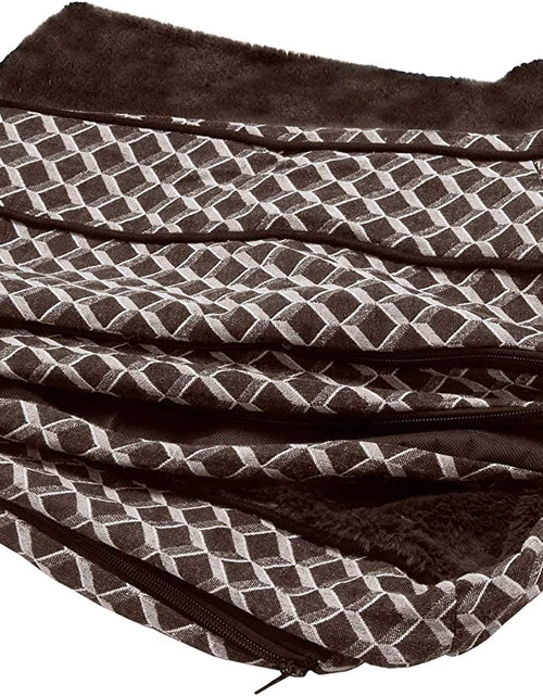 Load image into Gallery viewer, Replacement Pet Bed Cover - Plush Fur and Décor Comfy Couch Washable Dog Bed Cover, Diamond Brown, Jumbo plus (Xx-Large)
