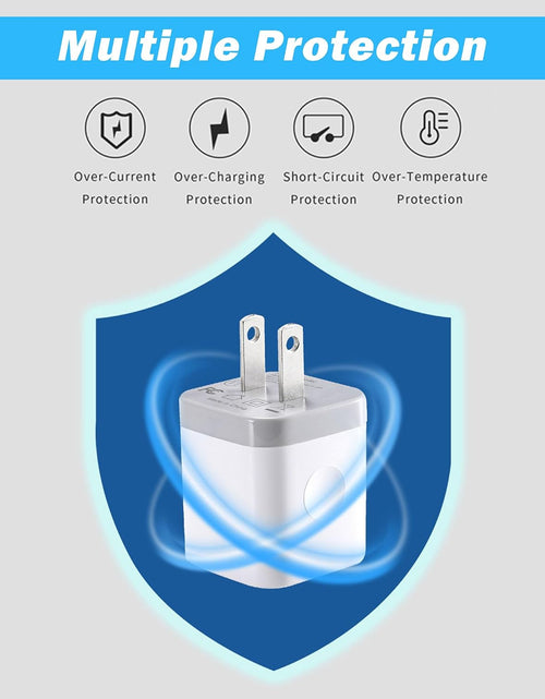 Load image into Gallery viewer, USB Wall Charger,4-Pack 2.1A Dual Port USB Cube Power Adapter Wall Charger Plug Charging Block Cube for Phone 8/7/6 Plus/X, Pad, Samsung Galaxy S5 S6 S7 Edge,Lg, Android (White)
