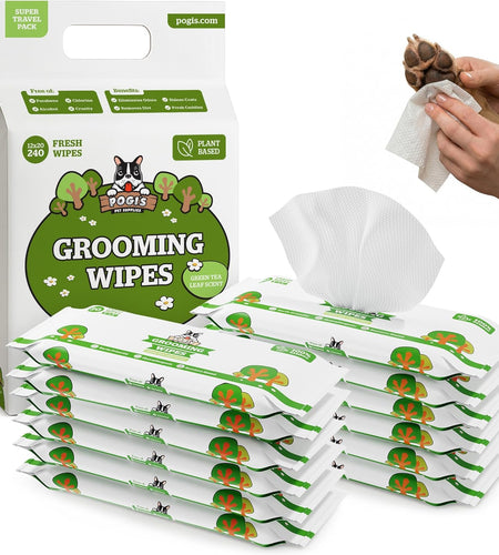 Pogi'S Grooming Wipes - Hypoallergenic Pet Wipes for Dogs & Cats - Plant-Based, Earth-Friendly, Deodorizing Dog Wipes