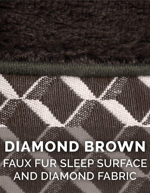 Load image into Gallery viewer, Replacement Pet Bed Cover - Plush Fur and Décor Comfy Couch Washable Dog Bed Cover, Diamond Brown, Jumbo plus (Xx-Large)
