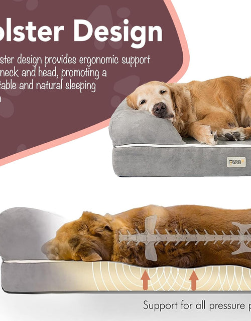 Load image into Gallery viewer, Small Dog Bed, Orthopedic Dog Sofa Memory Foam Mattress, Calming Dog Couch Bed, Wall Rim Pillow, Water Resistant Liner, Washable Cover, Non-Slip Bottom, Chester, Small Cocoa Brown

