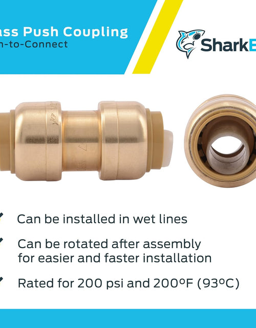 Load image into Gallery viewer, U008LFA4 Straight Coupling Plumbing Fitting, PEX Fittings, Push-To-Connect, Coupler, PE-RT, HDPE, Copper, CPVC, 1/2 Inch, Pack of 4
