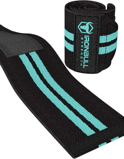 Load image into Gallery viewer, Women Wrist Wraps with Thumb Loops - 12" Professional Grade - Wrist Support Brace and Compression for Cross Training, Weight Lifting, Powerlifting, Strength Training (Black/Mint)
